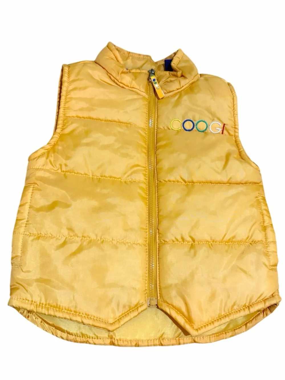 Coogi Baby Lightweight Puffer Vest Yellow Embroidered Logo Size 24 Months